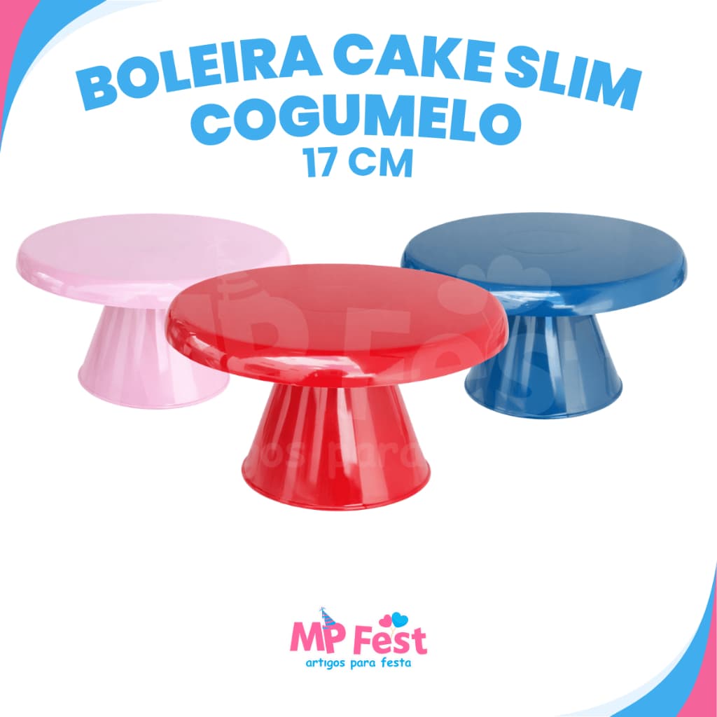 Boleira Cake Slim Cogumelo 17cm - Decoração Mesa Festa Aniversário Casamento