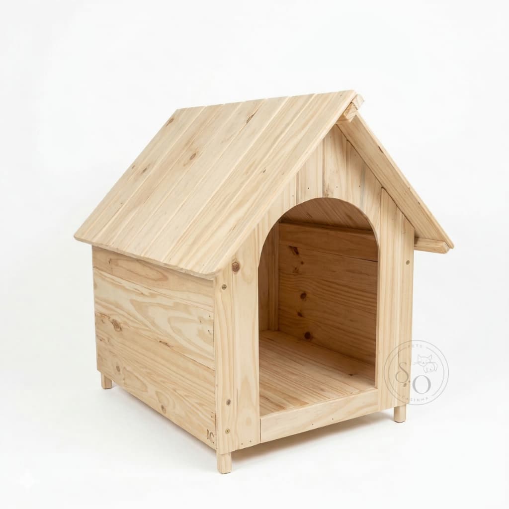 Casa Cachorro Grande N6 Casa Duas Águas Madeira Pinus Cães Porte Grande Pet Resistente