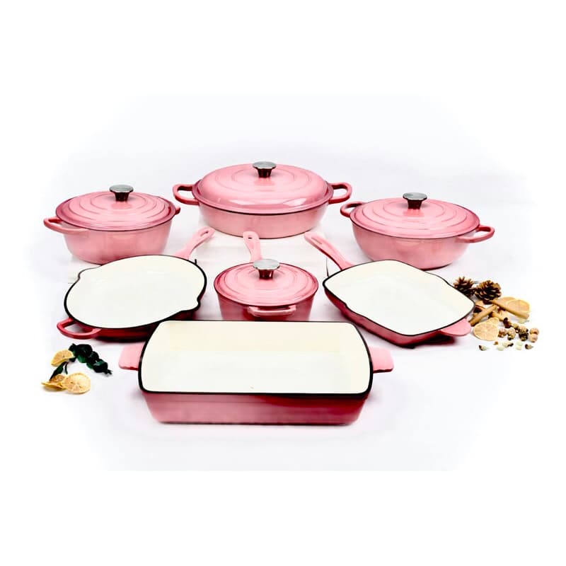 Conjunto de Panelas de Ferro Fundido Esmaltado Premium – 7 Peças