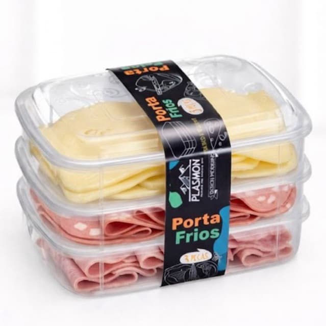Porta Frios Triplo Empilhavel Pote Cozinha Organizador