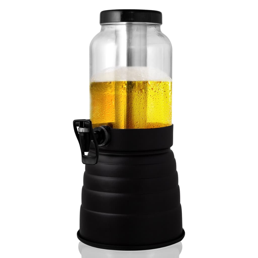 Torre De Chopp Chopeira Cervejeira Vidro 2.2 Litros Preto Fosco
