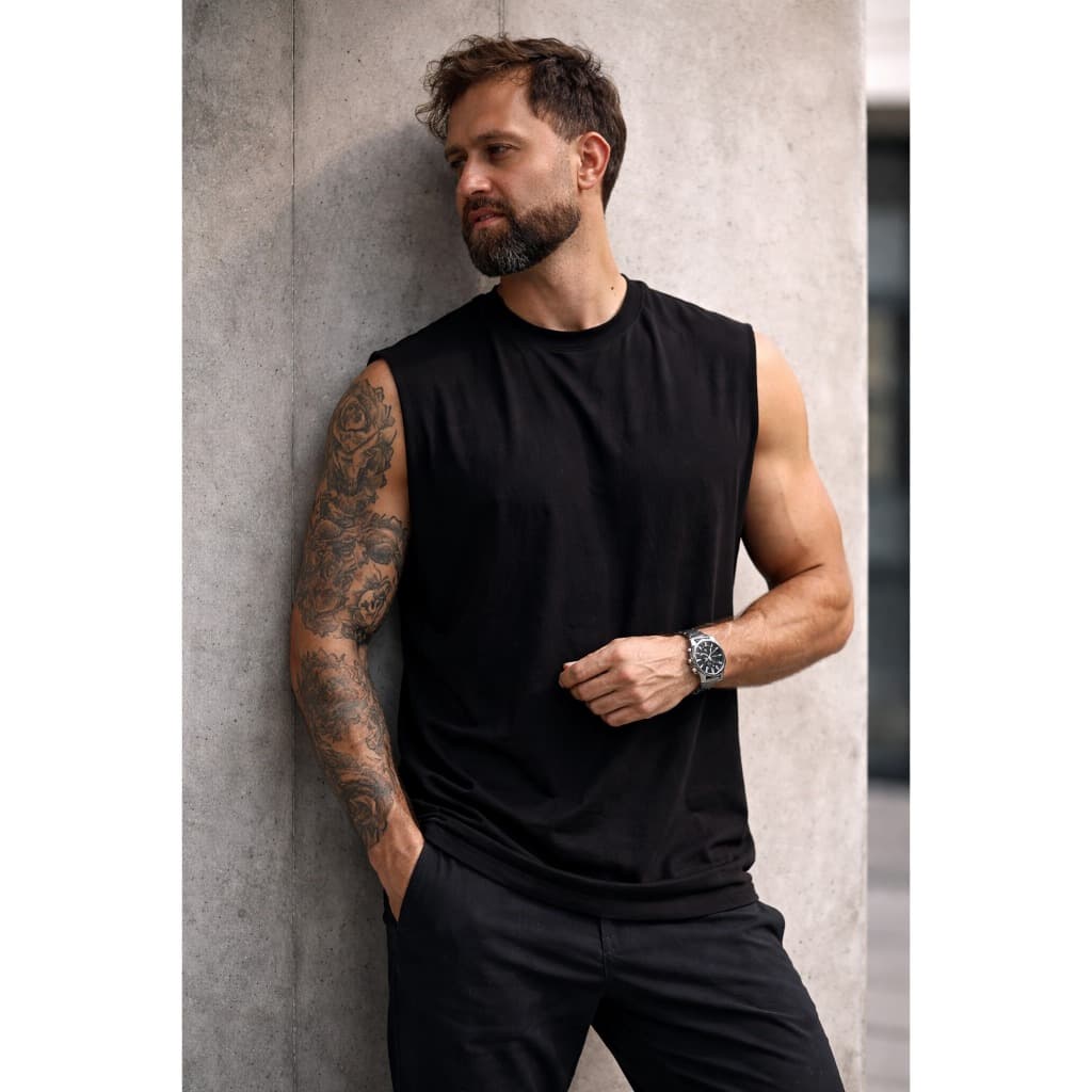 Regata  Oversized Machão Academia Premium Lisa Sem Estampa P a G4  Homens Grandes Maromba