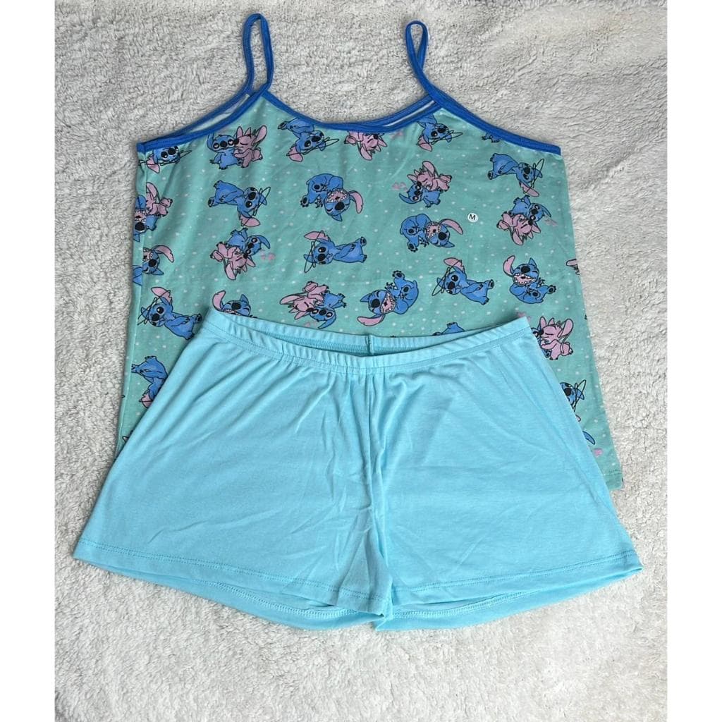 Kit com 2 Pijamas Feminino Verão Regata Alcinha Baby Doll Confortável Promoção