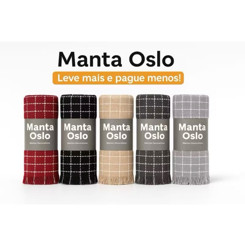 Mantas Oslo 100% Algodão Para Sofá Ou Cama 145x200cm Qualidade Impecavel