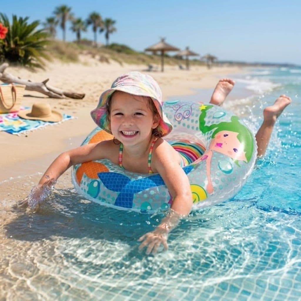 Boia Inflável Redonda 51cm Sereia Kids para Piscina e Praia - Diversão Segura para Crianças de 3 a 6 Anos