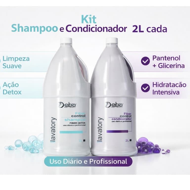 Shampoo Detox e Condicionador galao 2 litros