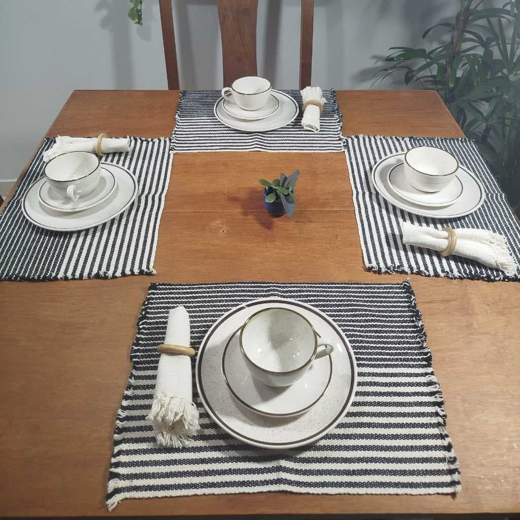 Kit Jogo Americano Artesanal 2  Peças Tear – Rústico Decorativo para Mesa Posta 40x30cm