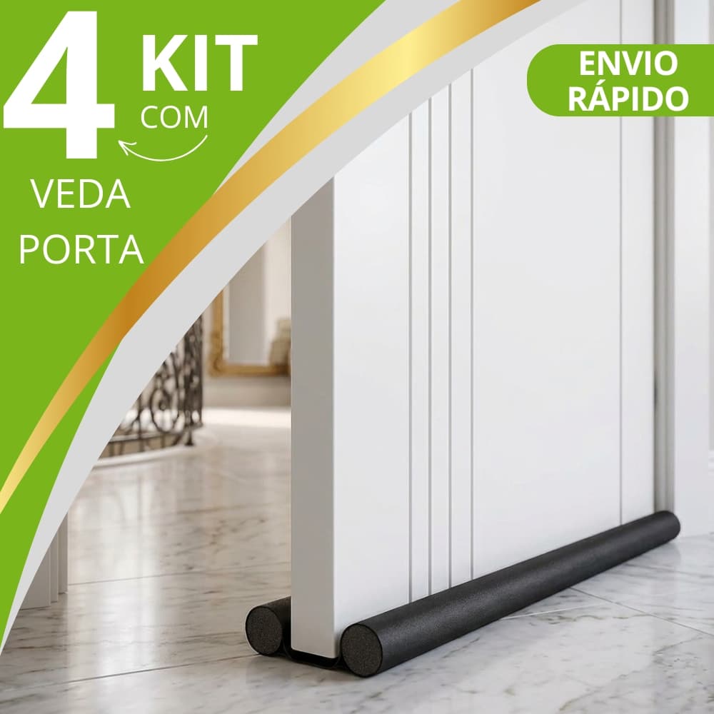 Veda Porta Proteção Protetor de Porta Rolinho Duplo 90cm Comprimento Ajustavel
