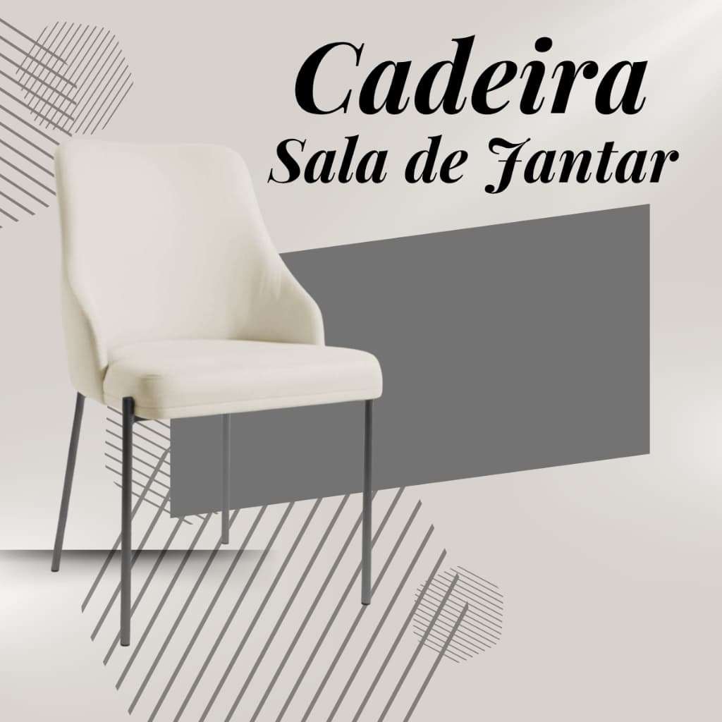 Cadeiras para Sala de Jantar Cozinha Mesa - Cadeira Aurora Sala de Jantar Base de Ferro Preto