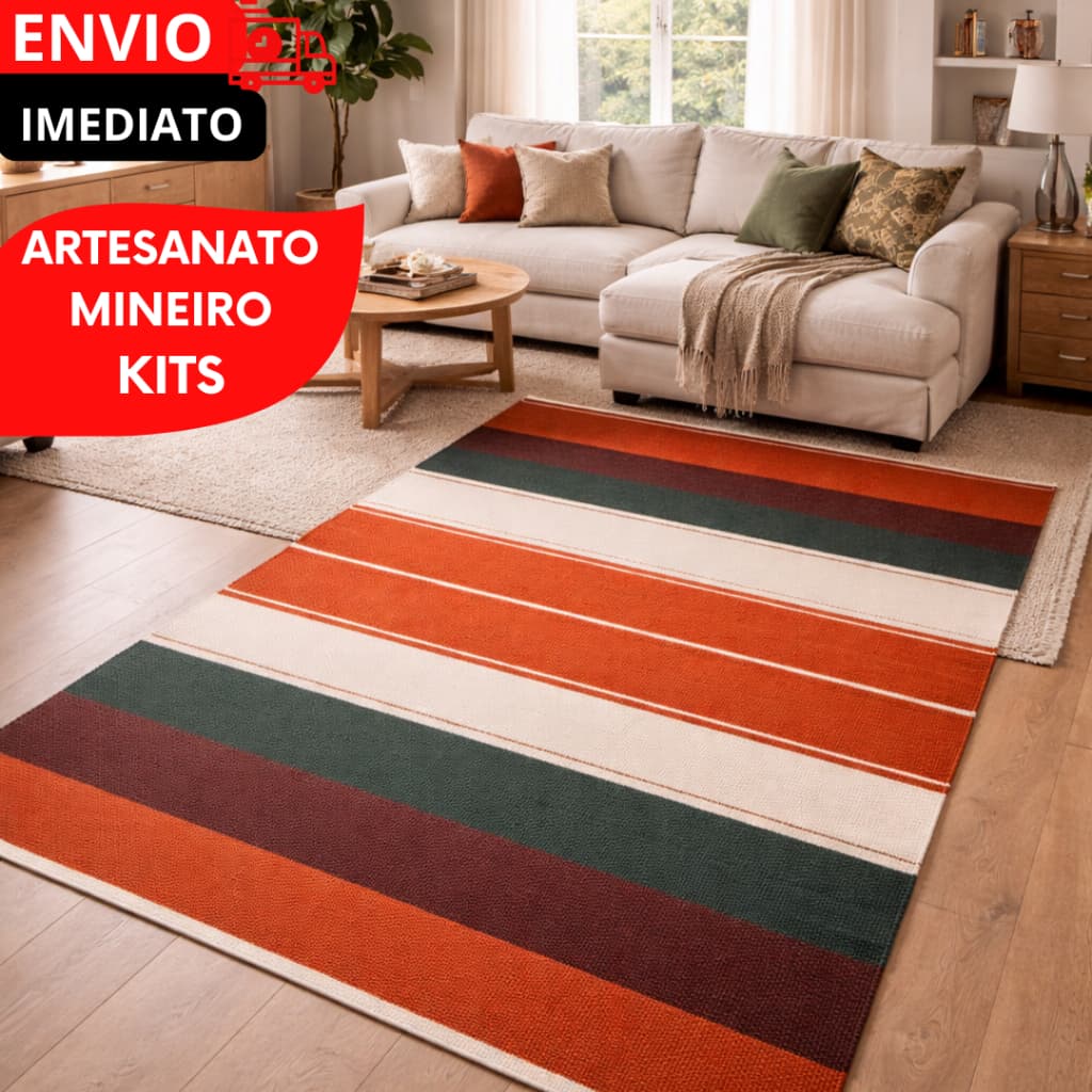 KIT UN TAPETE BEIRA CAMA ARTESANAL Algodão Antiderrapante Lavável EM Máquina COZINHA, SALA E QUARTO.
