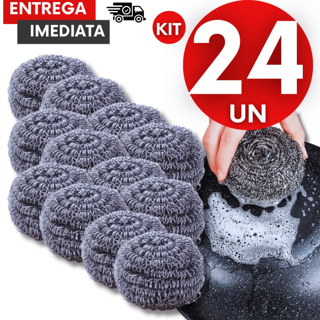 Utilidades Esponjas Bucha de Aço Limpa Panela Engordurada dá Brilho Grelha Cozinha Utilidades