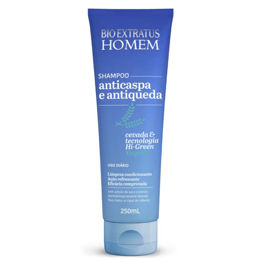 BIO EXTRATUS HOMEM SHAMPOO ANTICASPAS  E ANTIQUEDA 250 ml