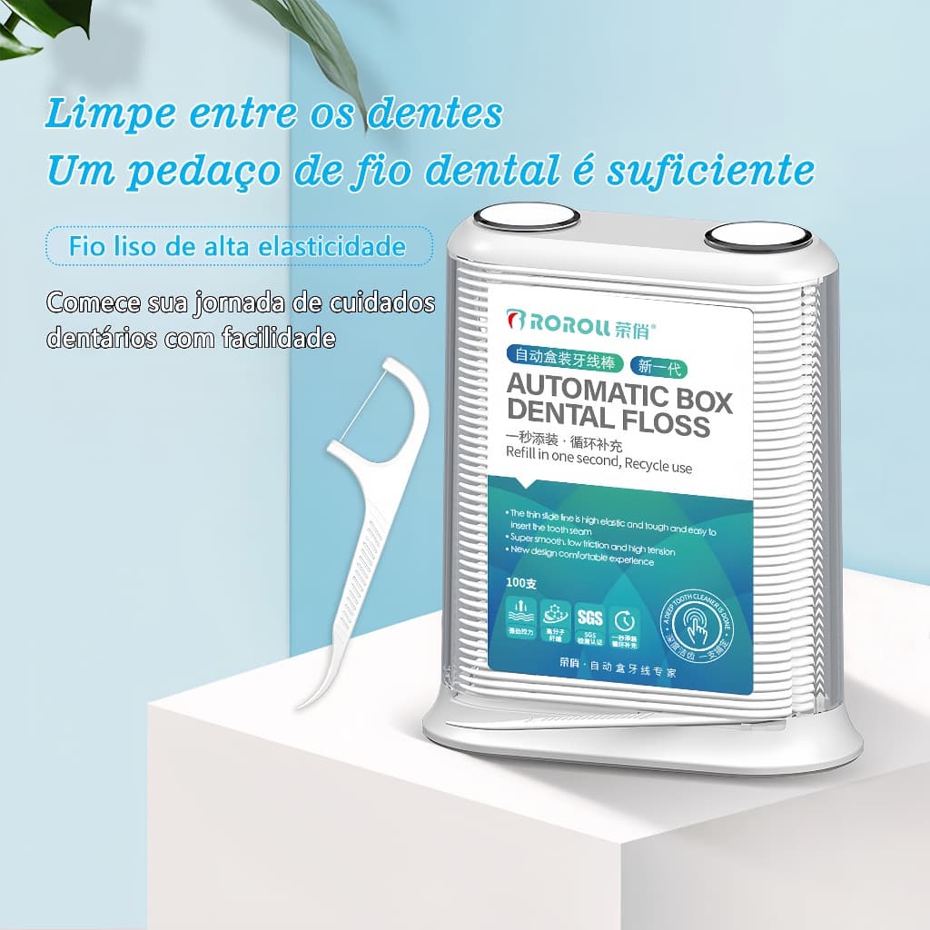 Fio Dental Infantil  Dispensador Automático  Limpeza Profunda  Higiene Bucal Segura