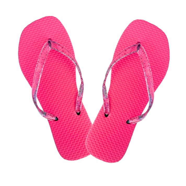 2 Pares Chinelo Feminino Correia Transparente Glitter Conforto