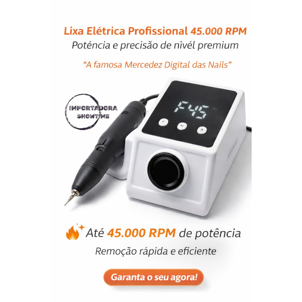 Motor Lixadeira de Unhas Elétrica Digital Profissional Mercedez Unhas Manicure 45.000 RPM