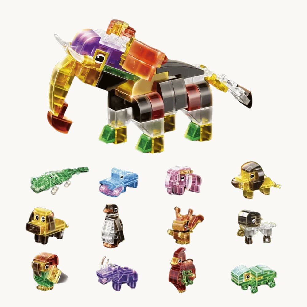 BLOCOS DE MONTAR - ANIMAIS CRISTAL MODELOS  DIVERSOS ARK TOYS - INBLOX