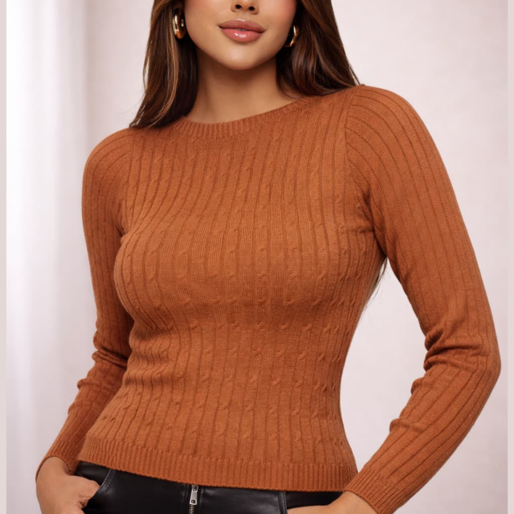 Blusa de Frio Suéter Feminino Tricô Modal Inverno Elegante