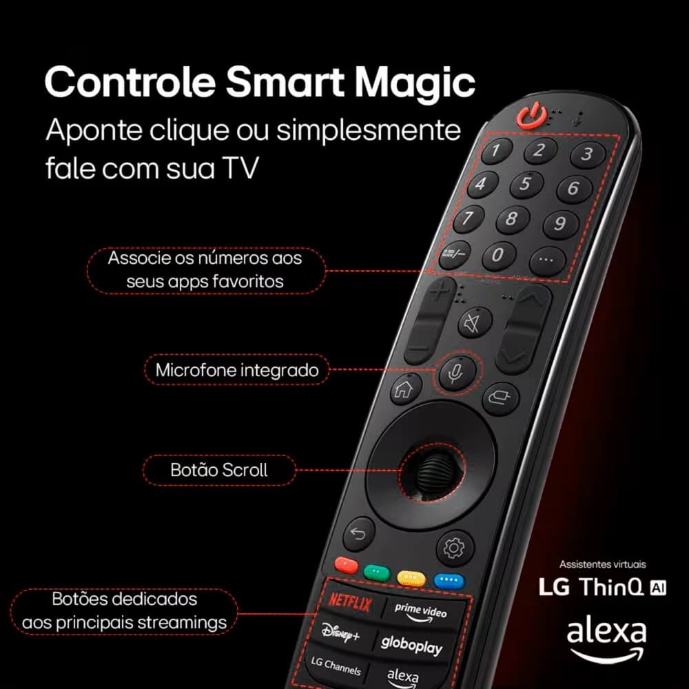 Controle remoto Smart Magic MR24GA TV LG AKB76045004 - ORIGINAL (Sensível ao movimento Comandos de voz) "novo lacrado"