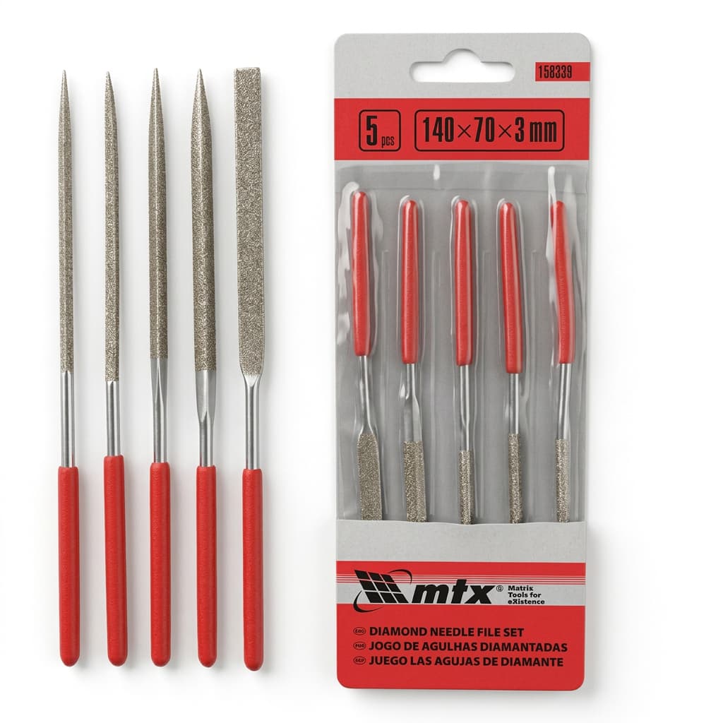 Kit 5 Limas Agulha Diamantadas MTX 140mm Precisão Serralheria Joalheria