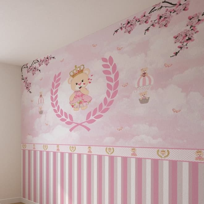 Papel de Parede Bebê Ursinha Princesa
