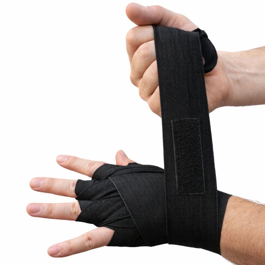 Bandagem Elástica Par  3 Metros Boxe Muay Thai MMA Proteção Mãos Punho com Velcro