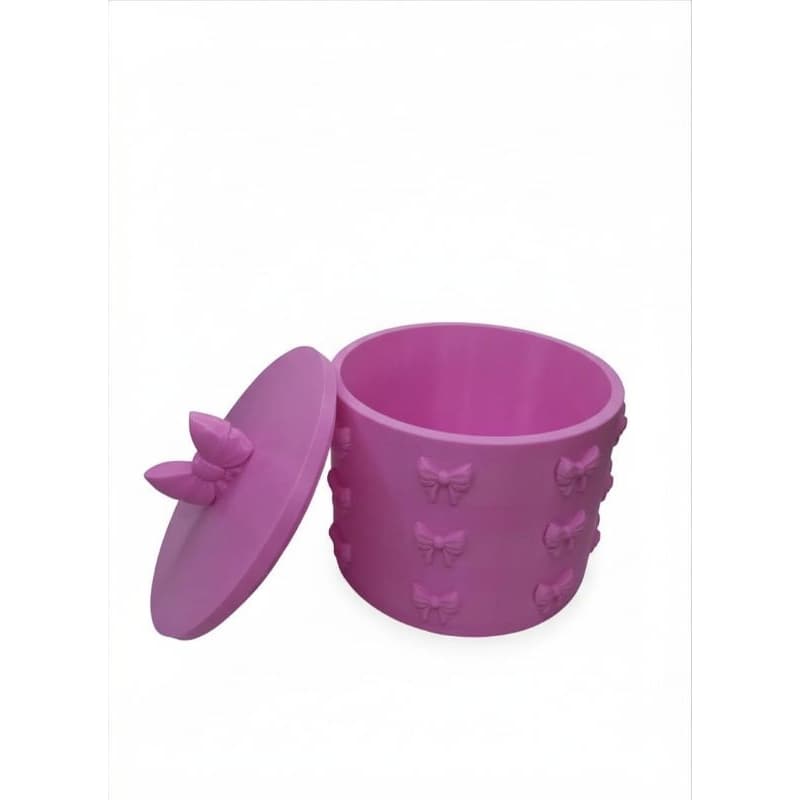 Caixa Organizadora Rosa com Laço 🎀 Porta Joias Maquiagem Decorativa Presente Feminino
