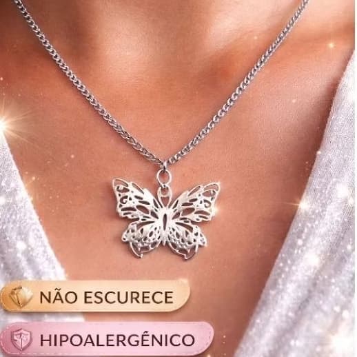 Colar de Aço Inoxidável com Pingente Feminino /vários modelos Prata Brilho Moda Inox Promoção