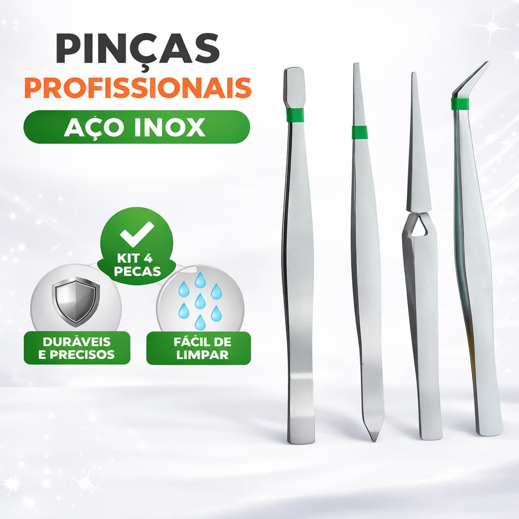 Kit 4 Pinças Anti Estática para Eletrônica Artesanato Solda