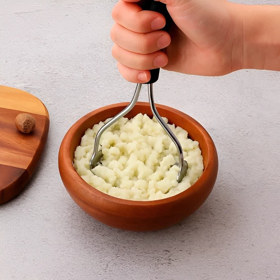 Amassador de Batata Manual com Cabo Antiderrapante - Aço Inox Resistente