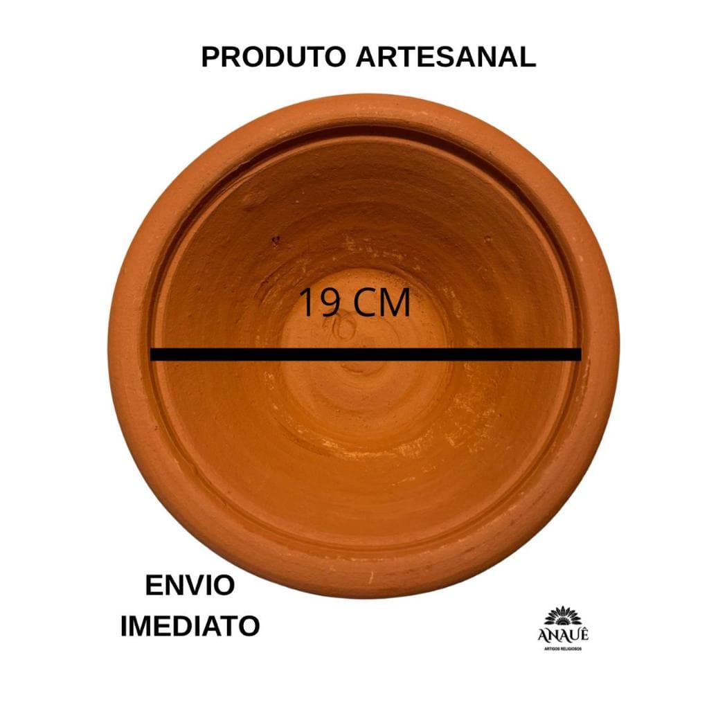 Alguidar de Barro Cru N°2 - 19 cm Oferenda Umbanda Candomble