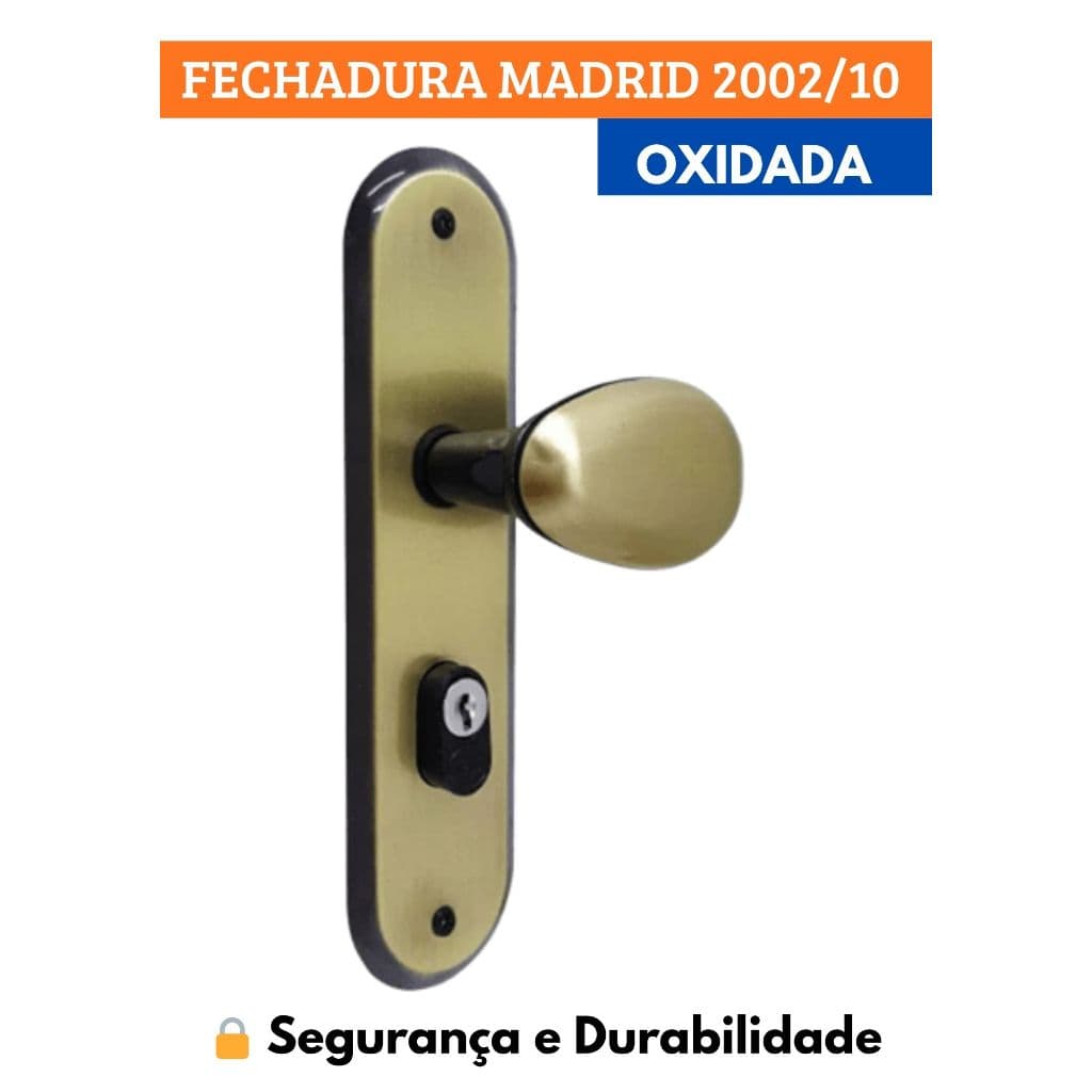 Fechadura HELA Madrid 2002/10 Linha Oxidada para Porta Madeira e Metal | Externa Interna Banheiro