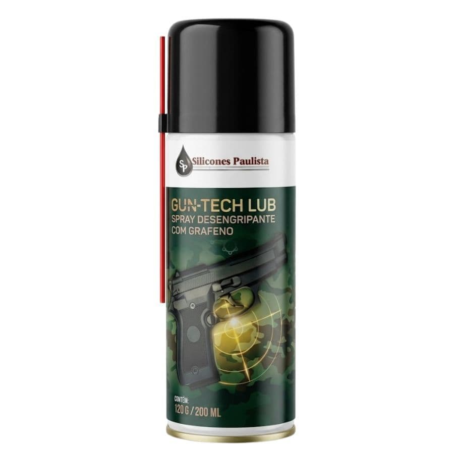 Lubrificante Gun-Tech Lub Spray com Grafeno 200ml - Limpeza e Proteção de Armamento - Silicones Paulista