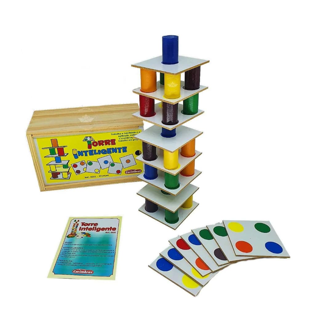 Brinquedo Educativo Torre Inteligente Madeira Pedagógico Carimbrás