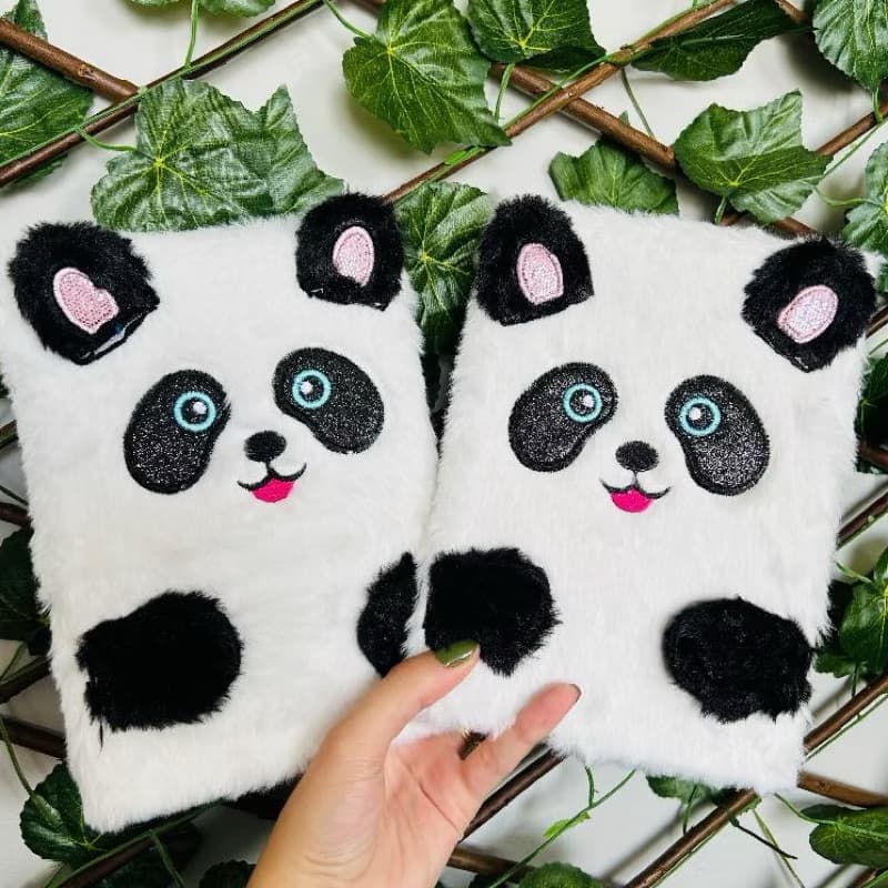 Caderno De Urso Panda Pelúcia A4 Capa Dura Felpudo Kawaii Presente Criativo Volta Às Aulas Oferta