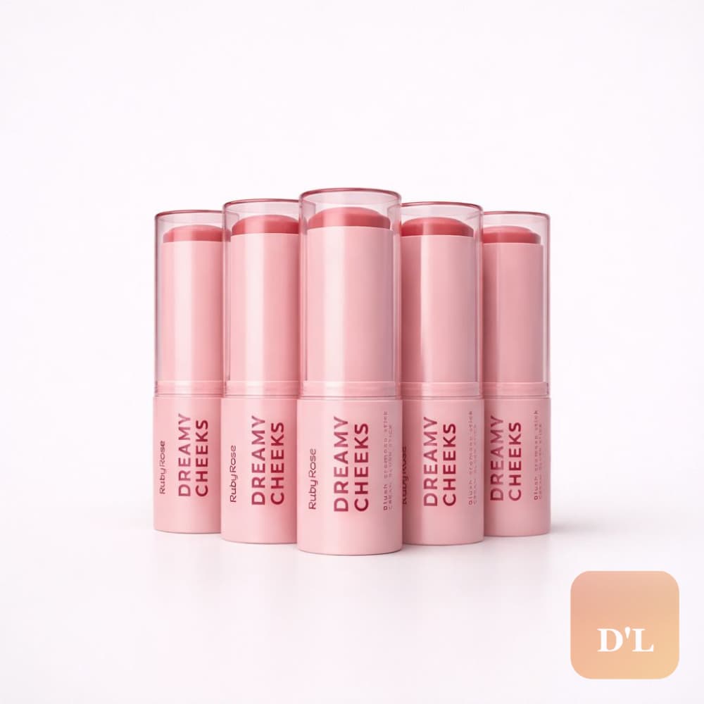 Blush em Bastão Ruby Rose Dreamy Cheeks Cremoso Efeito Natural Fácil de Aplicar 5 Cores