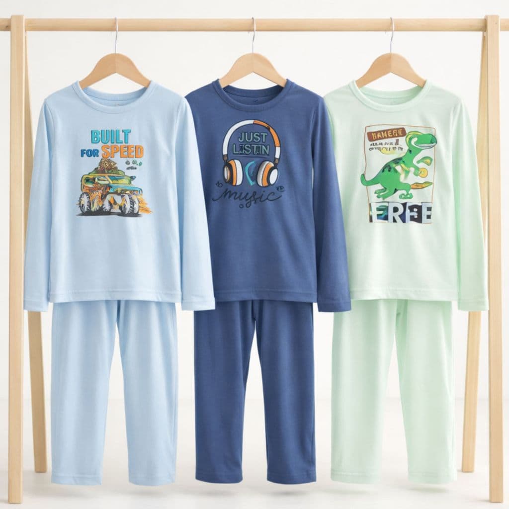 Pijama Infantil Masculino Inverno Manga Longa Brilha no Escuro 2 ao 8 Anos