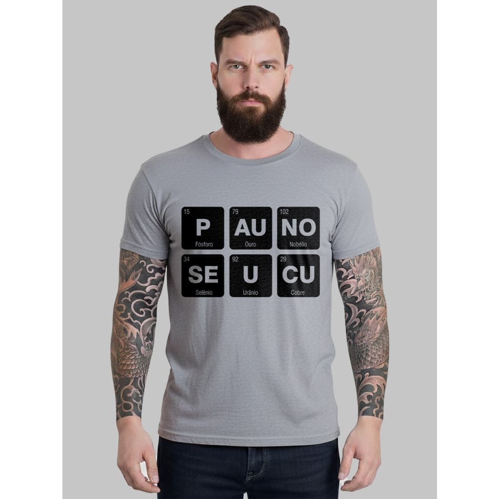 Camiseta Humor Moda Masculina Fórmula Química Pau no Seu Cu