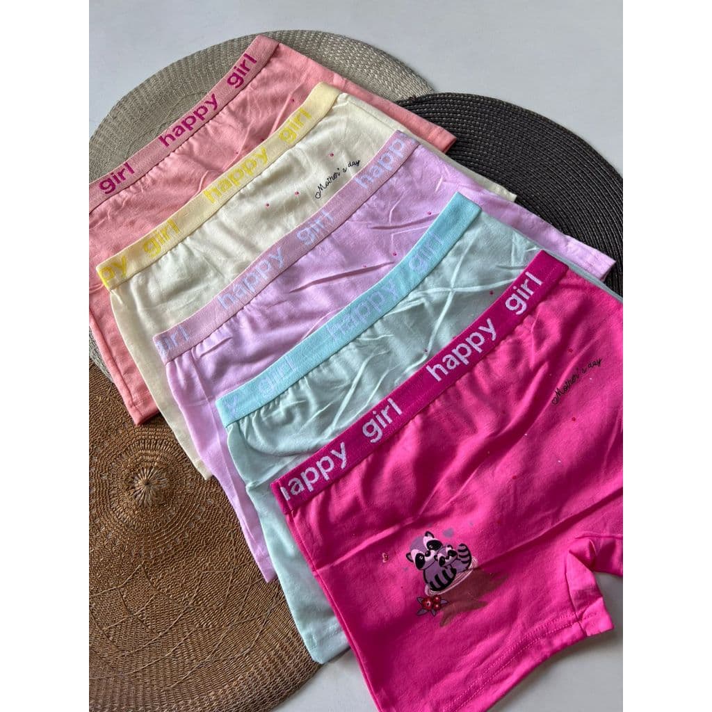 Kit 5 Cueca Feminina Infantil Calcinha Juvenil Calçolinha Lisa Algodão 2 a 10 anos