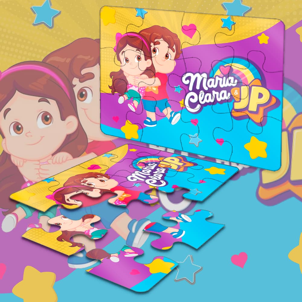 10/20/30 Kit's Lembrancinhas  Quebra cabeça 12 Peças Festa Infantil MARIA CLARA E JP