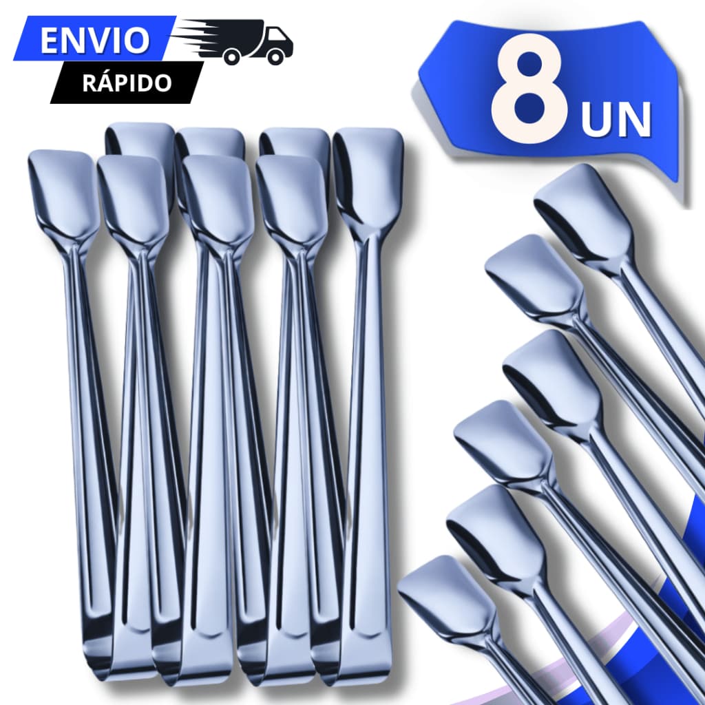 Conjunto Pegador de Frios em Aço Inox 18Cm Bar Cozinha Buffet Restaurante Multiuso Utensílios