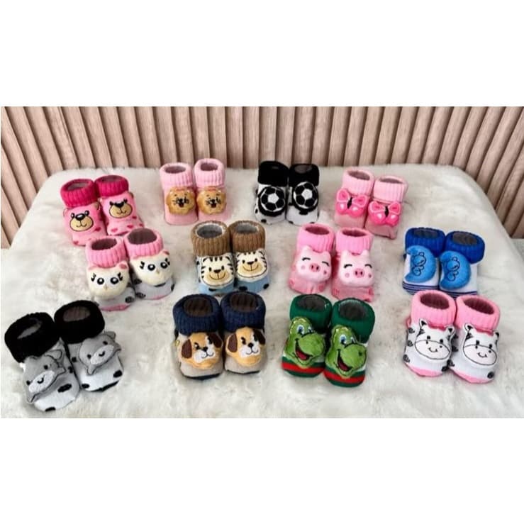 4 PARES DE MEIA INFANTIL URSINHO DE PELUCIA 3D, ENXOVAL, MATERNIDADE, INFANTIL