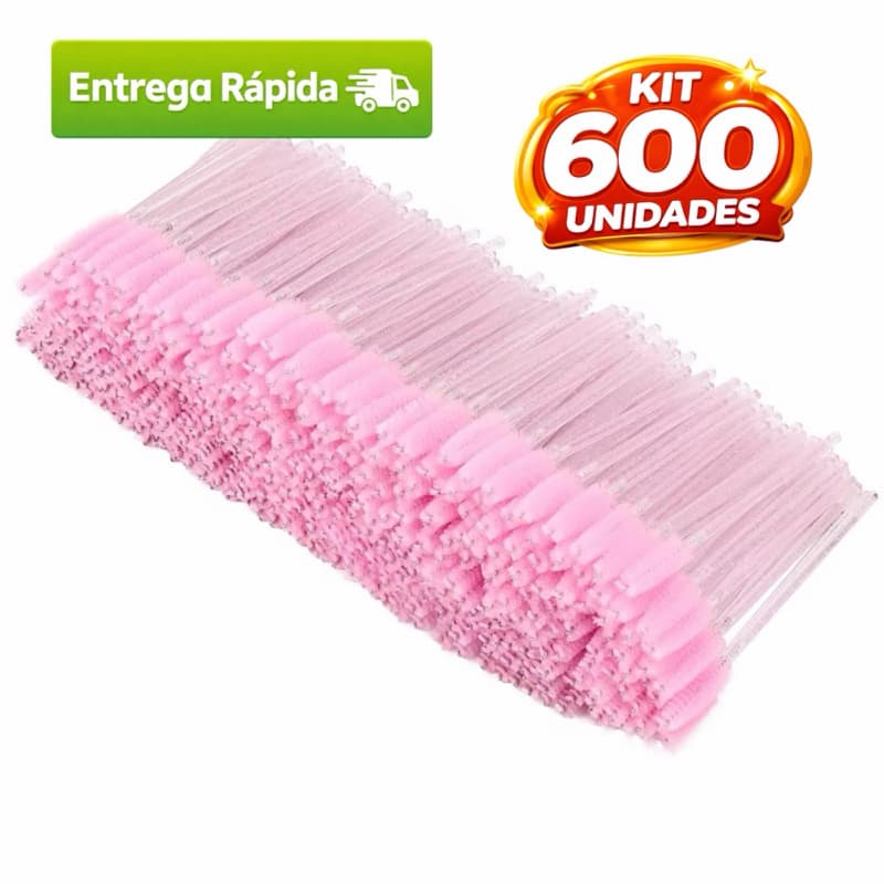 Kit 600 Escovinha Glitter Extensão de Cilios Sobrancelhas Descartável Atacado Envio Imediato