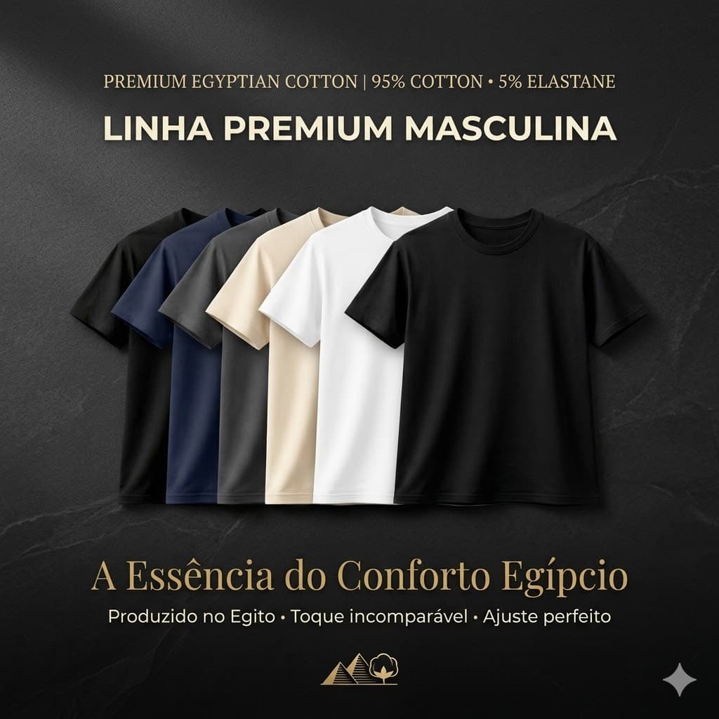 Camiseta Masculina Algodão Egípcio Premium | Toque Macio | Não Desbota | Alta Durabilidade
