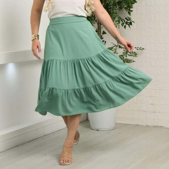 Saia Feminina Midi Moda Evangelica