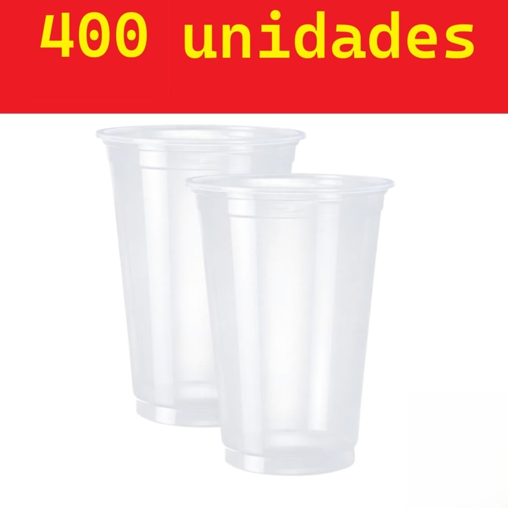 Kit 400 Copos Descartável Transparente Plástico Versátil Higiênico 300ml