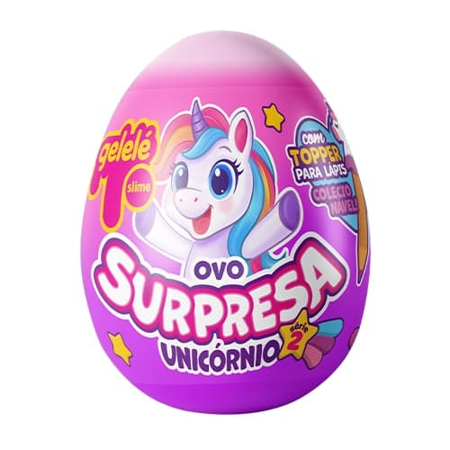 Slime Gelelé Ovo Surpresa Unicórnio 6X98G - acompanha surpresa- KIT C/ 6 UNIDADES