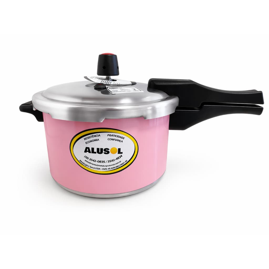 PANELA DE PRESSÃO 5,0 LITROS FECHAMENTO EXTERNO ROSA BARBIE