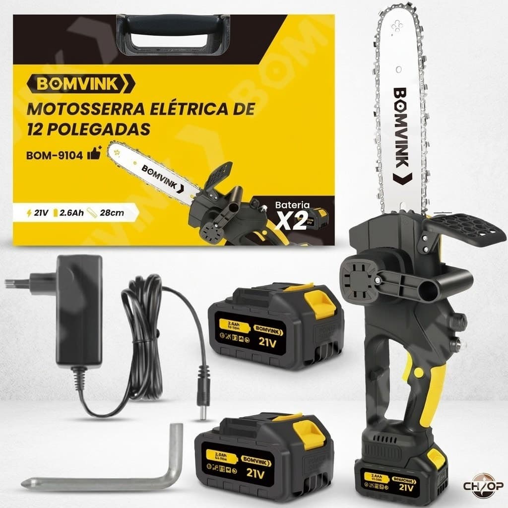 Moto serra elétrica de 12 polegada brushless com 2 bateria de 21v Potência: 1050 W