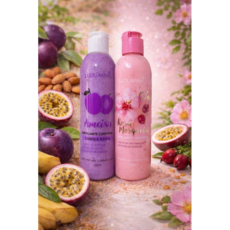 Esfoliante Corporal e Rosto Ameixa Rosa Mosqueta Limpa Hidrata e Perfuma