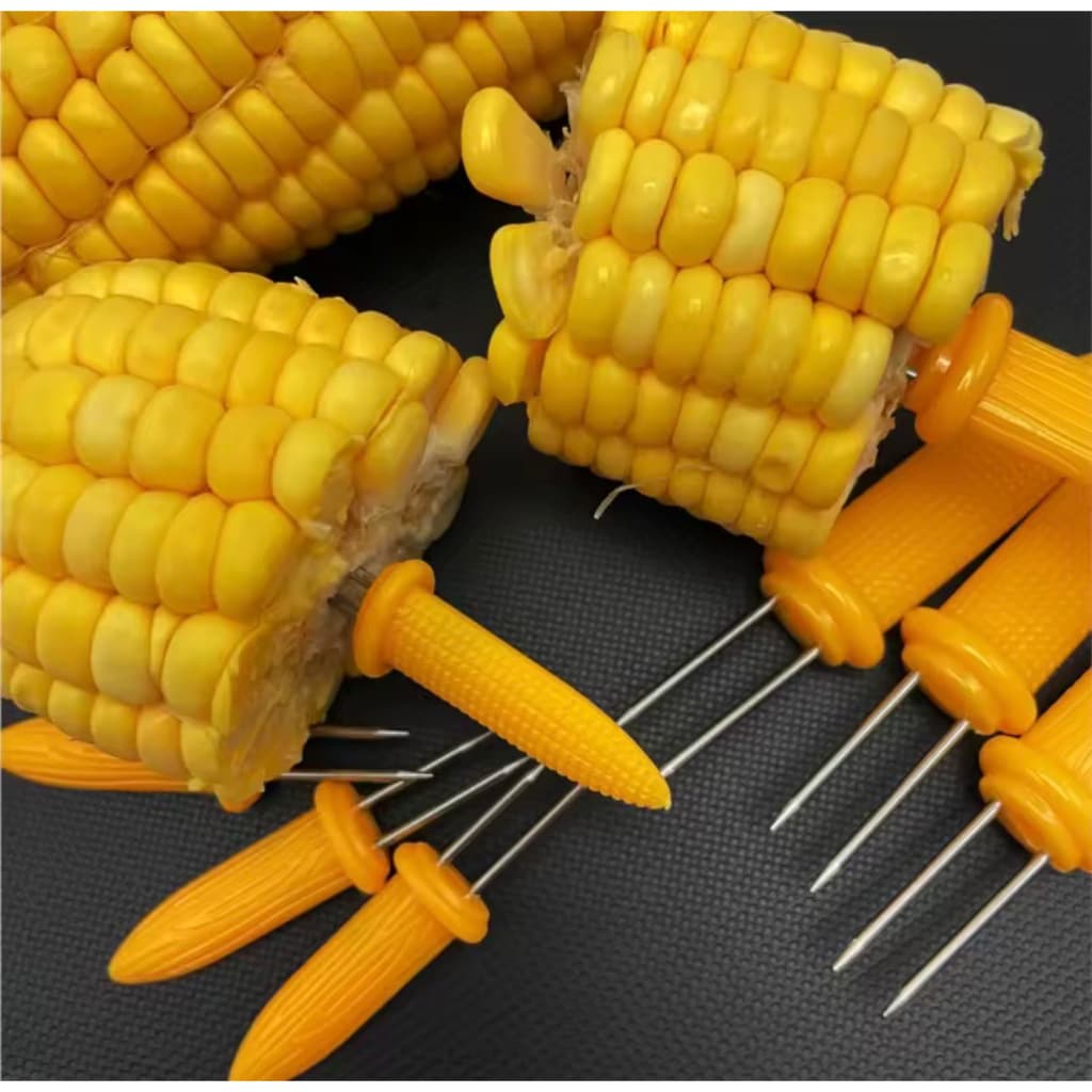 Kit caixa + pegador suporte garfo garfinho espeto para segurar espiga de milho